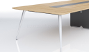 modern meeting table in light wood finish