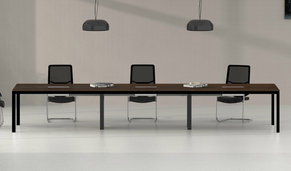 'Berlin' 16 Seater Conference Table In Walnut Finish Boss's Cabin