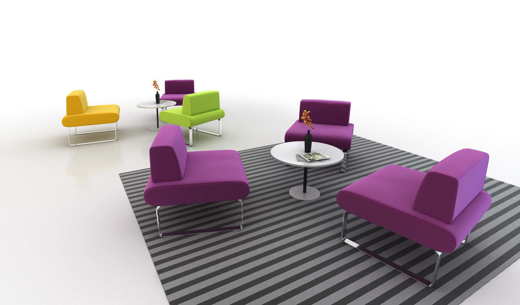 colorful guest seating