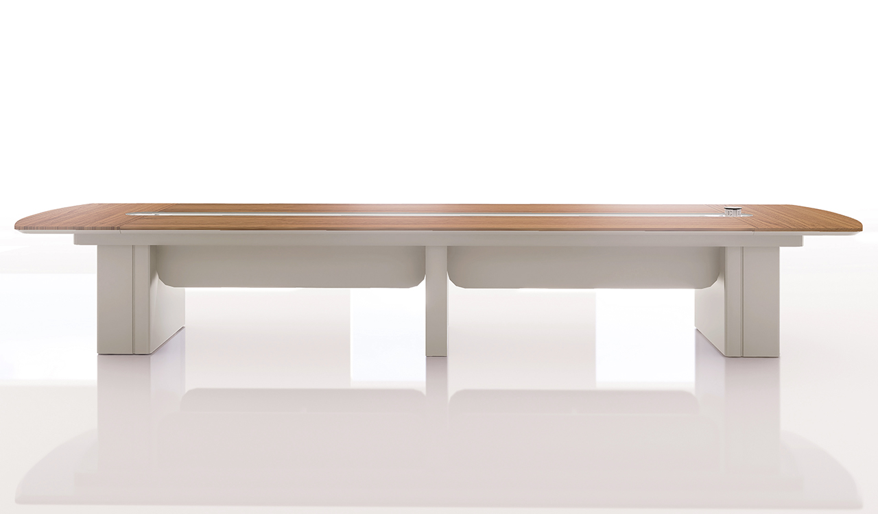 ‘Swan Neo’ 16 Feet Meeting Table In Golden Sandalwdood