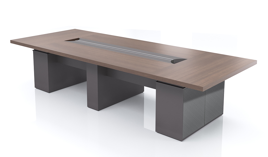 ‘Nexa’ 12 Feet Meeting Table In Pari Walnut