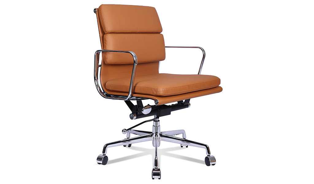 ‘Verita’ Medium Back Office Chair In Tan PU Leather