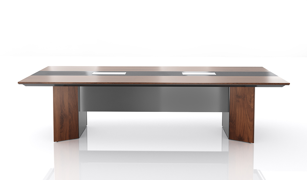 ‘Maxima’ 10 Feet Meeting Table in Leather & Wood