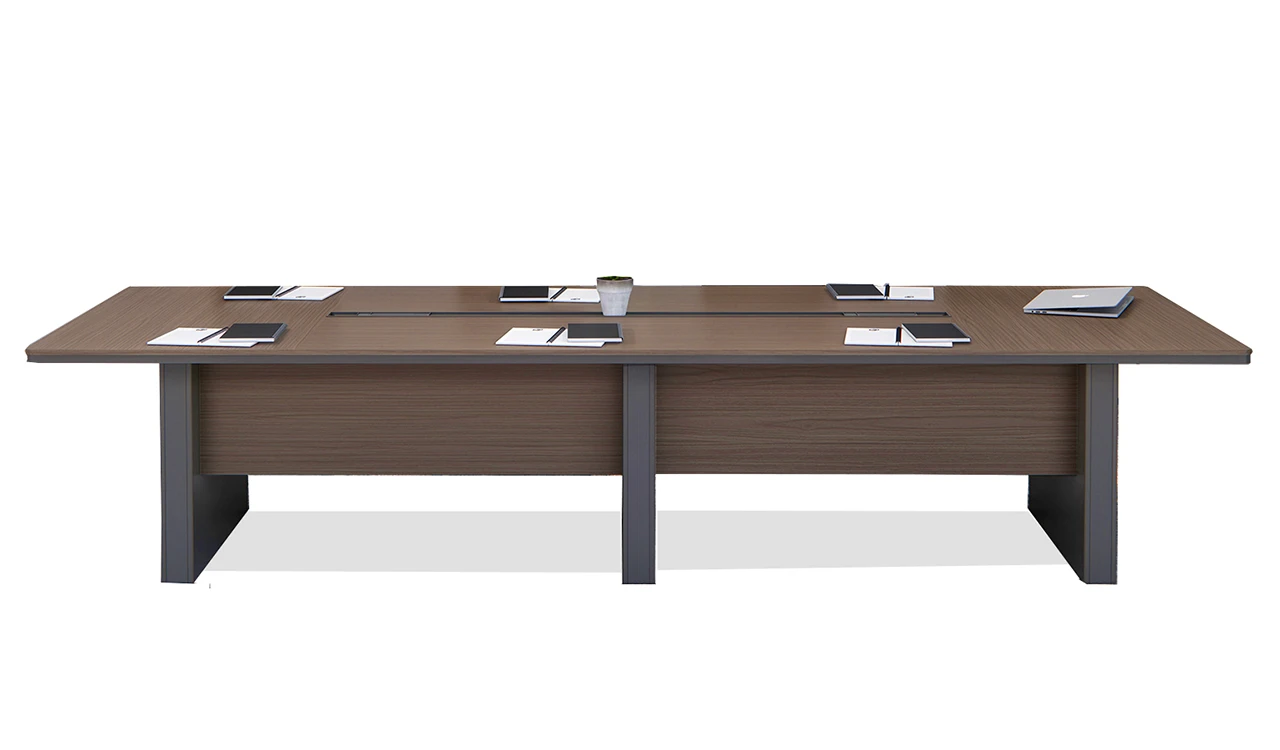 ‘Vistra’ 12 Feet Meeting Table In Asti Walnut Laminate Finish