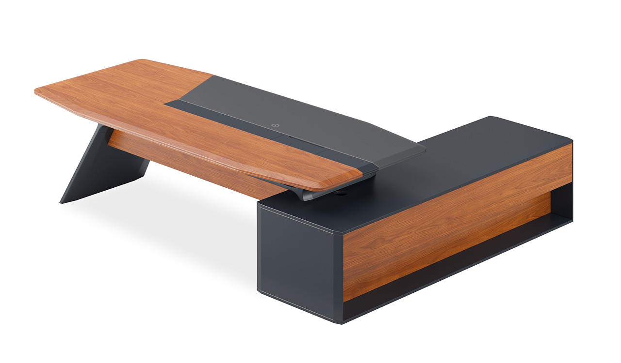 ‘Aulenti Neo’ 8 Feet Director’s Table In Open Pore Walnut Veneer