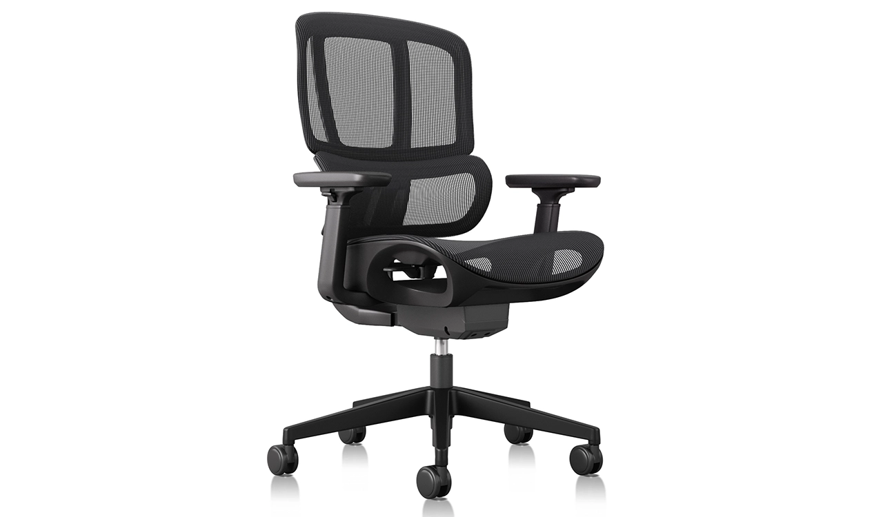 ‘H2’ Mid Back Office Chair In Black Mesh Frame And Mesh Seat