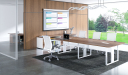 'Linz' 9 Feet Meeting Table In Cass Walnut Laminate