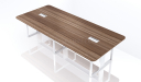 'Linz' 9 Feet Meeting Table In Cass Walnut Laminate