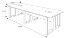 9 feet long conference table shop drawing with size