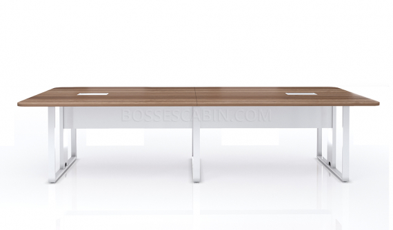 'Linz' 9 Feet Meeting Table In Cass Walnut Laminate
