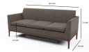 'Pluto' Three Seater Compact Office Sofa In Fabric