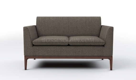 two seater office sofa in brown fabric