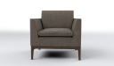 small single seater office sofa in brown fabric
