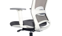 white frame office chair with adjustable lumbar support