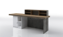 'Spiro' 8 Feet Reception Desk In Stone Gray Finish
