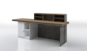 'Inspira' 8 Feet Reception Desk In Stone Gray Finish