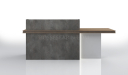 'Spiro' 8 Feet Reception Desk In Stone Gray Finish