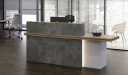 'Inspira' 8 Feet Reception Desk In Stone Gray Finish