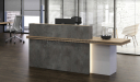 'Spiro' 8 Feet Reception Desk In Stone Gray Finish