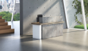 'Spiro' 6 Feet Reception Desk In Stone Gray Finish
