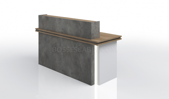 small office reception table in gray and white color