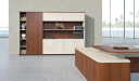 'Rodolfo' Italian Series Office Table In Walnut Veneer