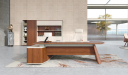 'Rodolfo' Italian Series Office Table In Walnut Veneer