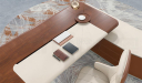 'Rodolfo' Italian Series Office Table In Walnut Veneer