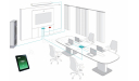modern conference room with wire management