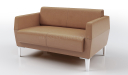 'Jane' Two Seater Sofa In Tan PU Leather