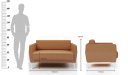 'Jane' Two Seater Sofa In Tan PU Leather