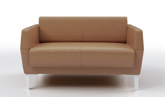'Jane' Two Seater Sofa In Tan PU Leather