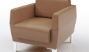 'Jane' One Seater Sofa In Tan PU Leather