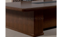 walnut veneer and solid wood edge of meeting table