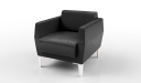 'Jane' One Seater Sofa In Black PU Leather