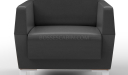 'Jane' One Seater Sofa In Black PU Leather