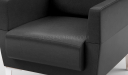 'Jane' One Seater Sofa In Black PU Leather