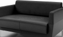 'Jane' Two Seater Sofa In Black PU Leather