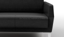 'Jane' Two Seater Sofa In Black PU Leather