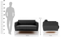 'Jane' Two Seater Sofa In Black PU Leather