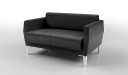 2 seater sofa in black artificial leather