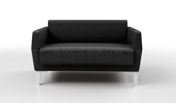 2 seater sofa in black leather