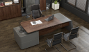 'Inspira' Office Desk In Walnut Laminate