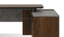 'Inspira' Walnut Office Desk With Side Cabinet