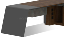 'Inspira' Walnut Office Desk With Side Cabinet