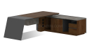 'Inspira' Walnut Office Desk With Side Cabinet