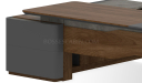 'Inspira' Walnut Office Desk With Side Cabinet