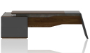 'Inspira' Walnut Office Desk With Side Cabinet