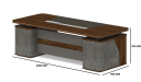 'Inspira Gold' 6.5 Feet Office Table In Walnut Laminate