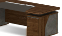 'Inspira Gold' 6.5 Feet Office Table In Walnut Laminate